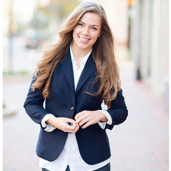 J. CREW Schoolboy Blazer Navy Blue Wool Stretch Sz 0 NWT $228 {3P16}